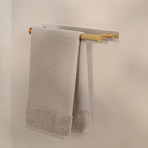 MIX Straight Knurled Hand Towel Rail & Backplate - Mixed Finish