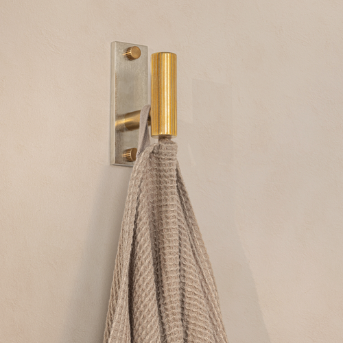 MIX Straight Knurled Single Vertical Wall Hook - Mixed Finish