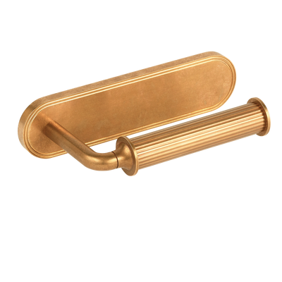 Barwick Ridged Toilet Roll Holder (Right Hand) with Backplate in our aged brass (BEL) finish