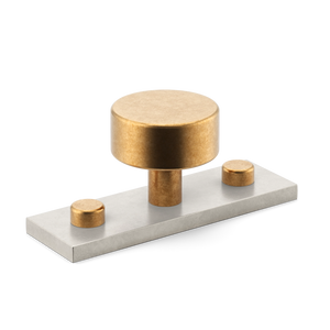 MIX Plain Cabinet Knob & Backplate - Mixed Finish