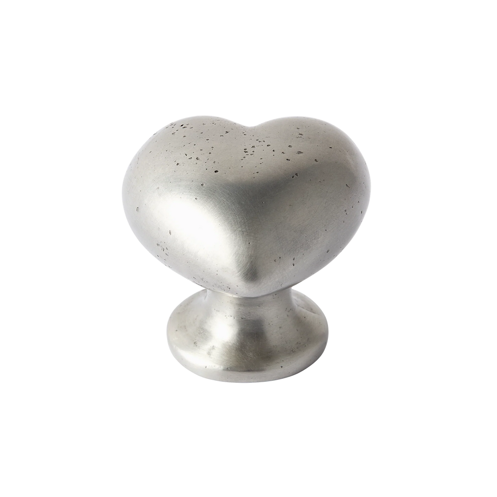 Whimsical Heart White Bronze Cabinet Knob