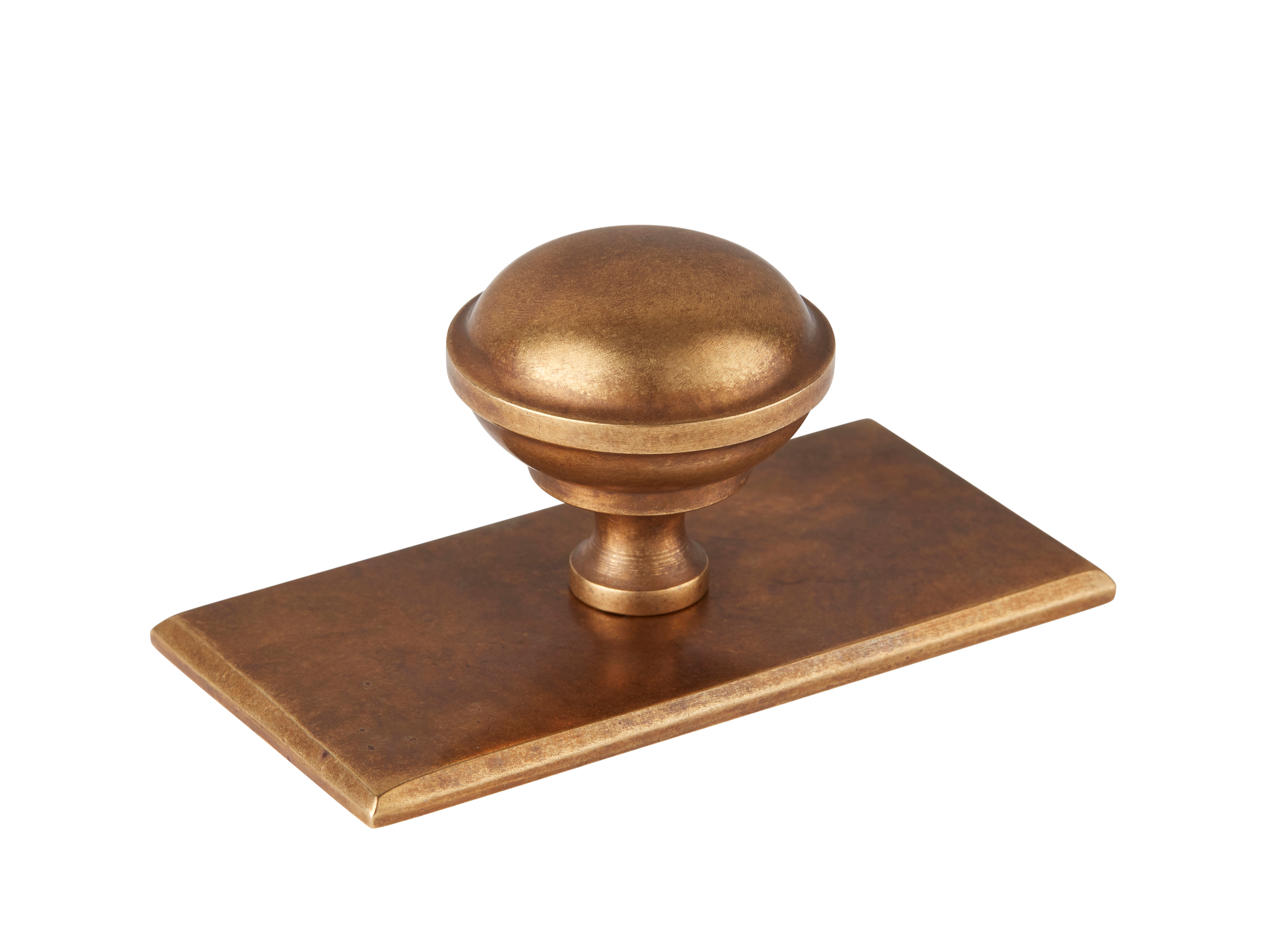 Queslett Solid Brass Cabinet Knob & Rectangle Backplate