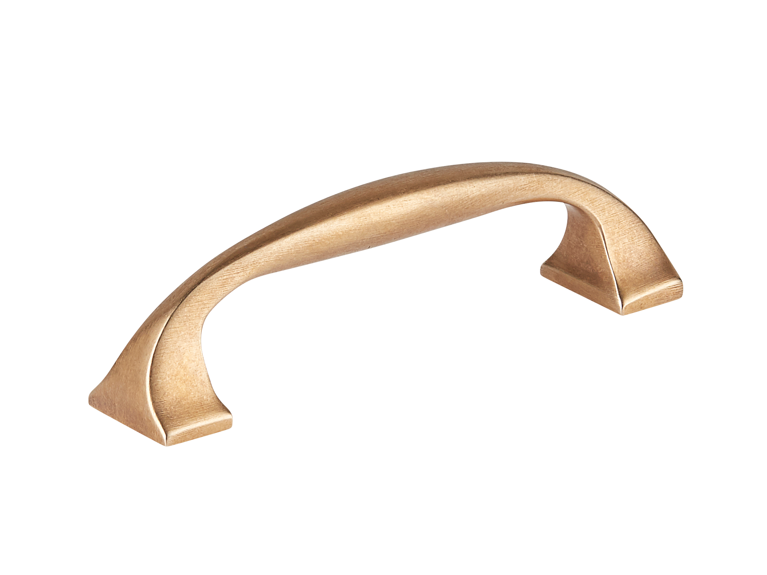 Long Curve Brushed Brass Unlacquered Cabinet Drawer Pulls and Closet  Handles