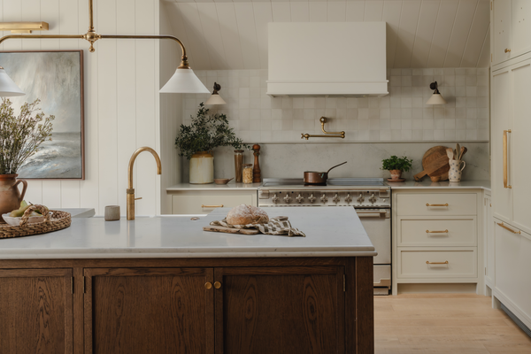 Calming neutral family kitchen