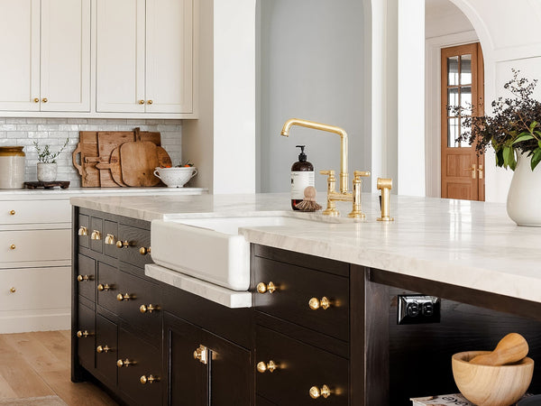 Studio Mcgee kitchen sink and island.