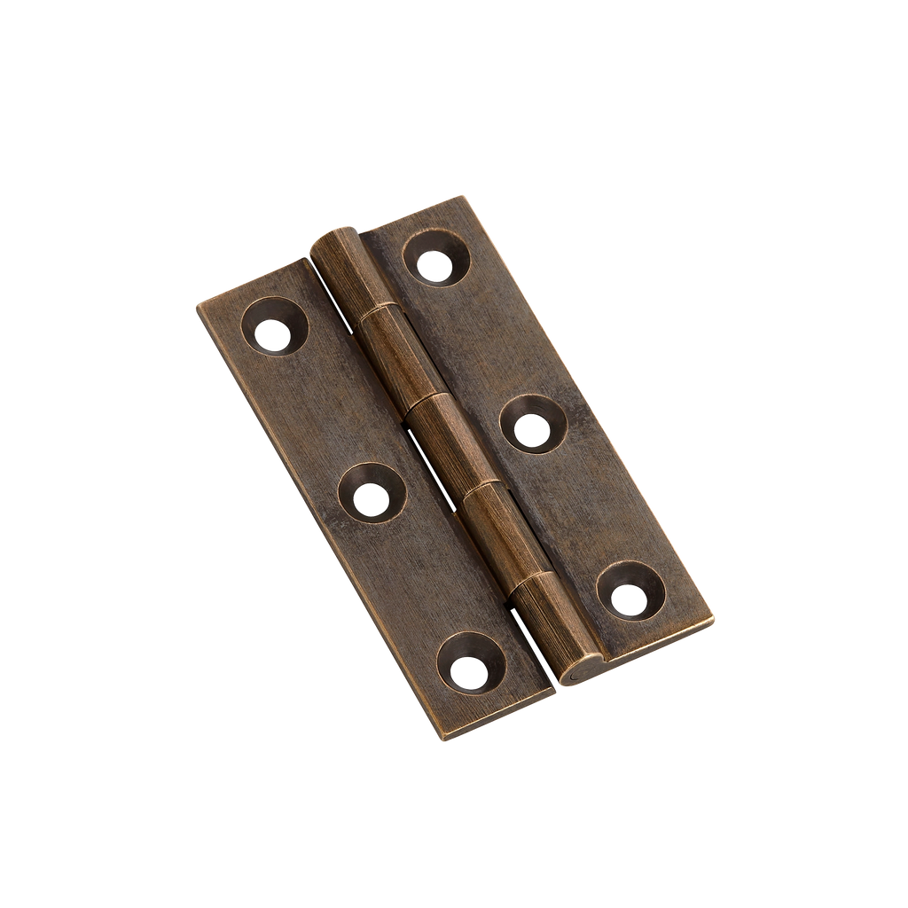 Flush Hinge Pair 75mm Brass Plated Flat Non Mortice Cabinet Cupboard Inset Door | UK