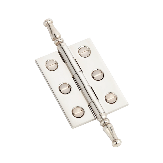 2300 Brass Hinge with Steeple Finials and Slotted Screws