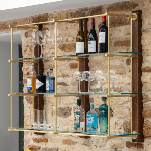 Brass Wall-mounted Shelving Unit