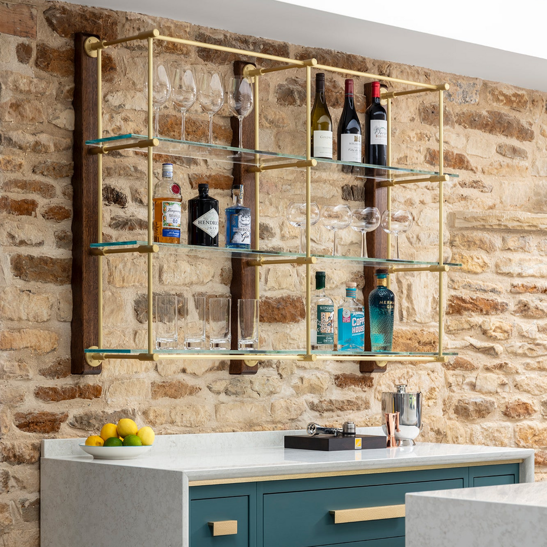 Brass Wall-mounted Shelving Unit