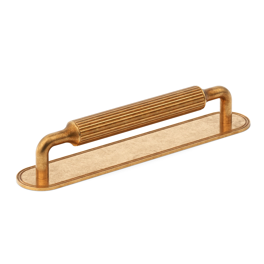 Queslett Solid Brass Cabinet Knob & Rectangle Backplate