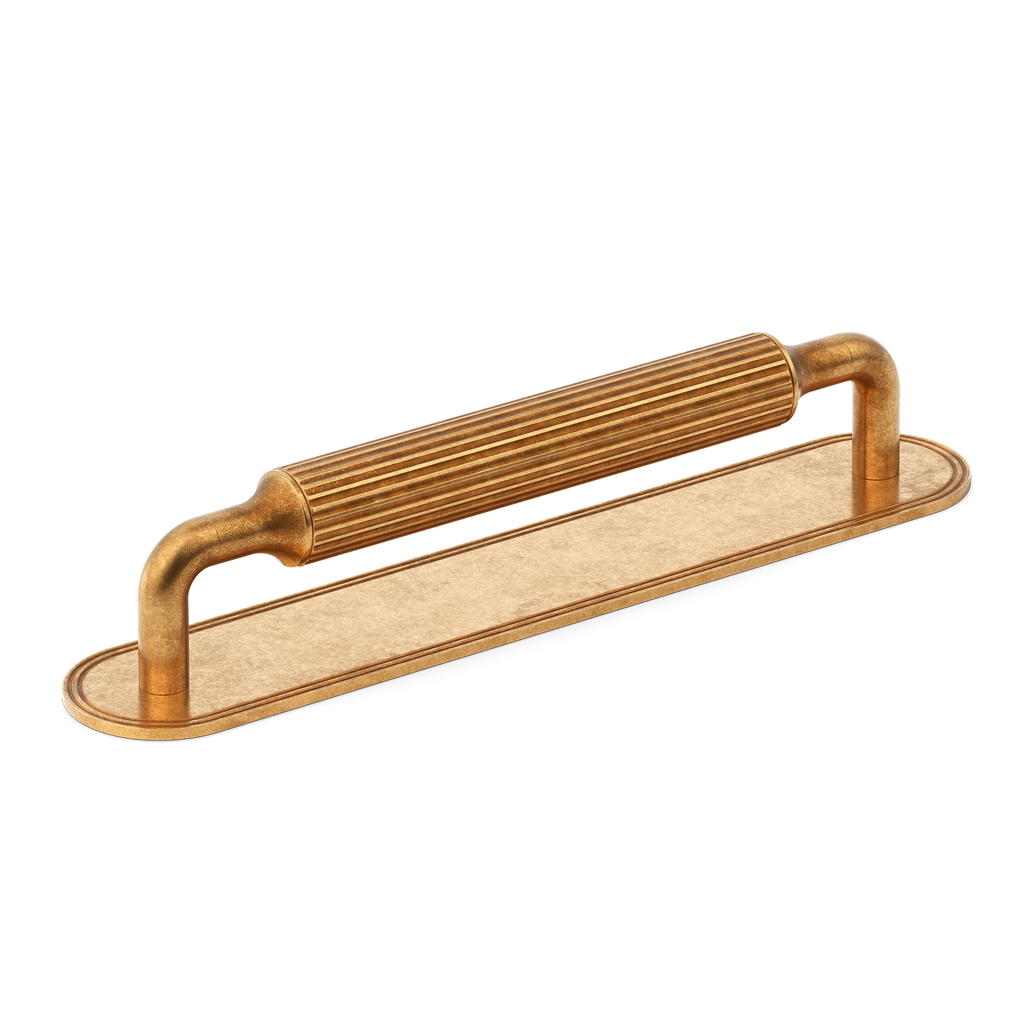 Belwith Ribbon & Reed Satin Nickel Cabinet Knob Pull Backplate (M406) – Solid Brass