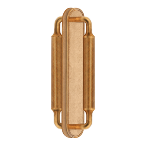 Barwick Ridged Back to Back Pull Handles with Backplate in our aged brass (BEL) finish