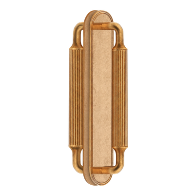 Barwick Ridged Back to Back Pull Handles with Backplate in our aged brass (BEL) finish