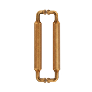 Barwick Ridged Back to Back Pull Handles in our aged brass (BEL) finish