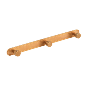 Barwick Ridged Wall Hook Rack (3 Hooks) in our aged brass (BEL) finish