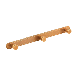 Barwick Plain Wall Hook Rack (3 Hooks) in our aged brass (BEL) finish