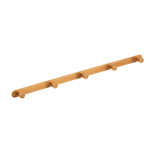 Barwick Plain Wall Hook Rack (5 Hooks) in our aged brass (BEL) finish