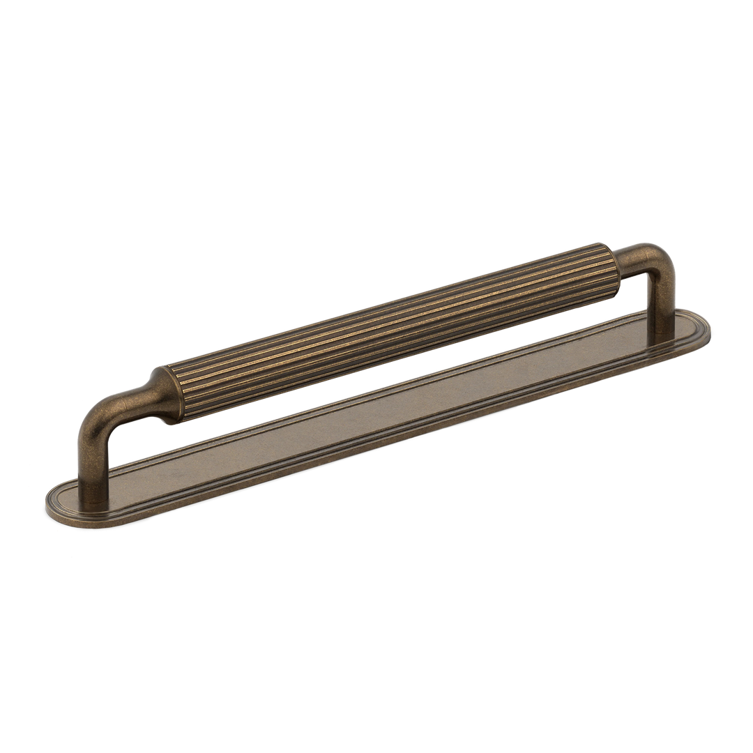 Barwick Barwick Slim Ridged Cabinet Pull Handle with Backplate