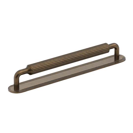 Barwick Slim Ridged Cabinet Pull Handle with Backplate