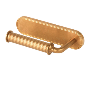 Barwick Ridged Toilet Roll Holder (Left Hand) with Backplate in our aged brass (BEL) finish