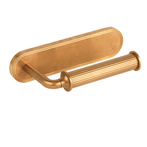 Barwick Ridged Toilet Roll Holder (Right Hand) with Backplate in our aged brass (BEL) finish