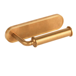 Barwick Plain Toilet Roll Holder (Right Hand) with Backplate in our aged brass (BEL) finish
