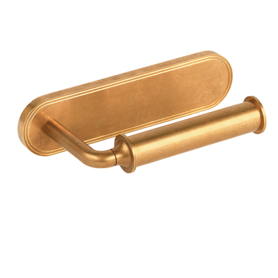Barwick Plain Toilet Roll Holder (Right Hand) with Backplate in our aged brass (BEL) finish