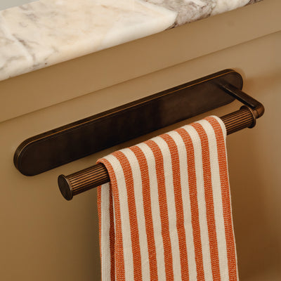 Photography by Joey Kendal Brown | Barwick Ridged Hand Towel Rail with Backplate shown in our dark aged brass (DAB) finish.