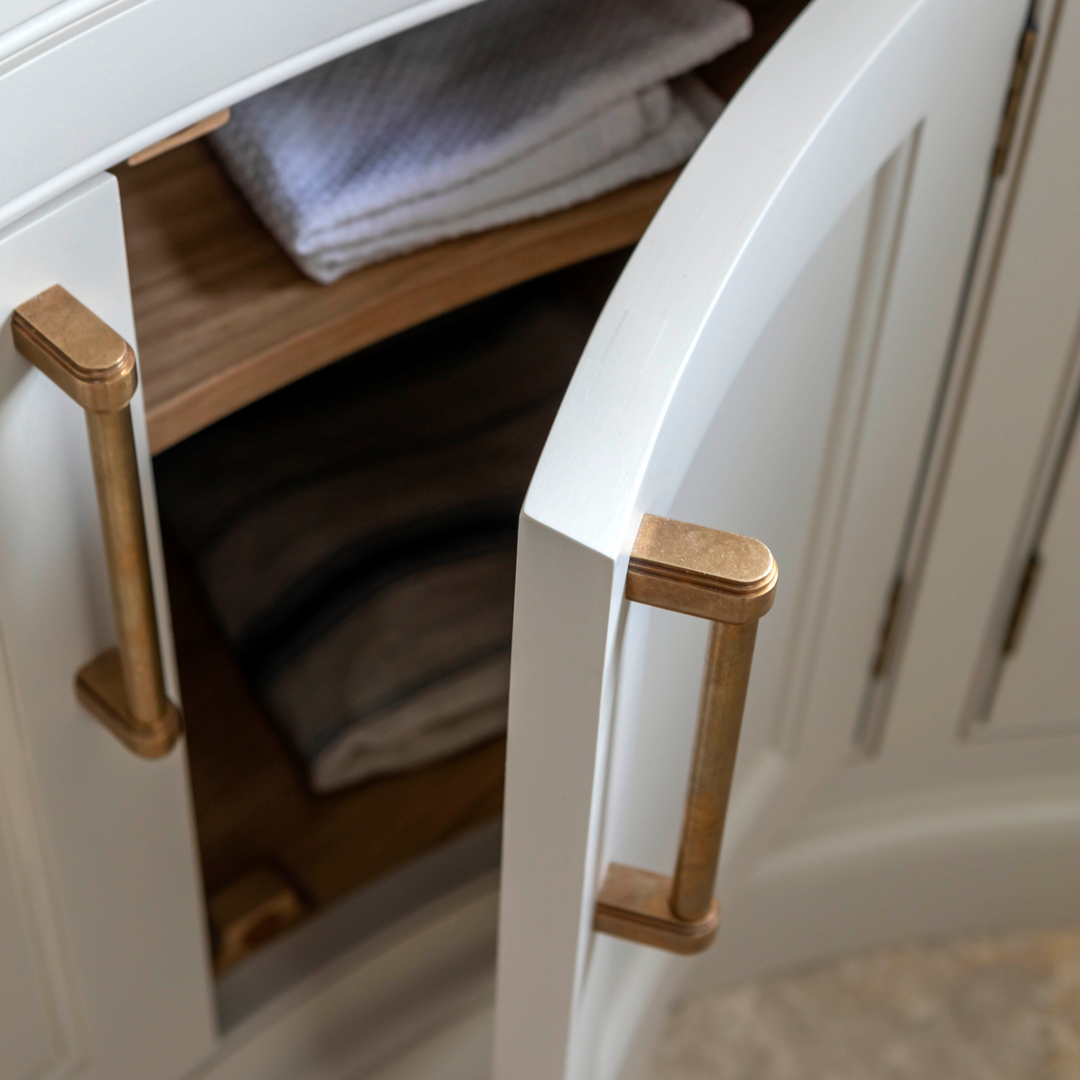 Design is by Barr Joinery. Product shown in our aged brass (BEL) finish.