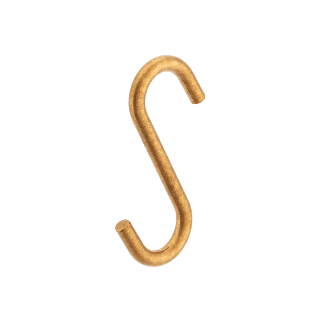 Cotswold Slim S Hook shown in our aged brass (BEL) finish.