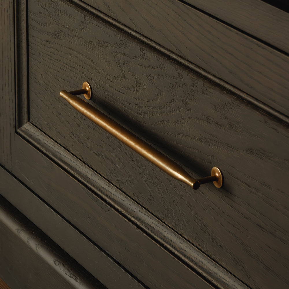 Photography by Joey Kendal Brown | Colmore Cabinet Handle shown in our aged brass (BEL) finish.