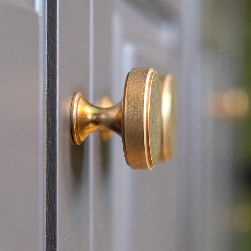 Design by GoodWood Interiors. Product shown in our aged brass (BEL) finish.
