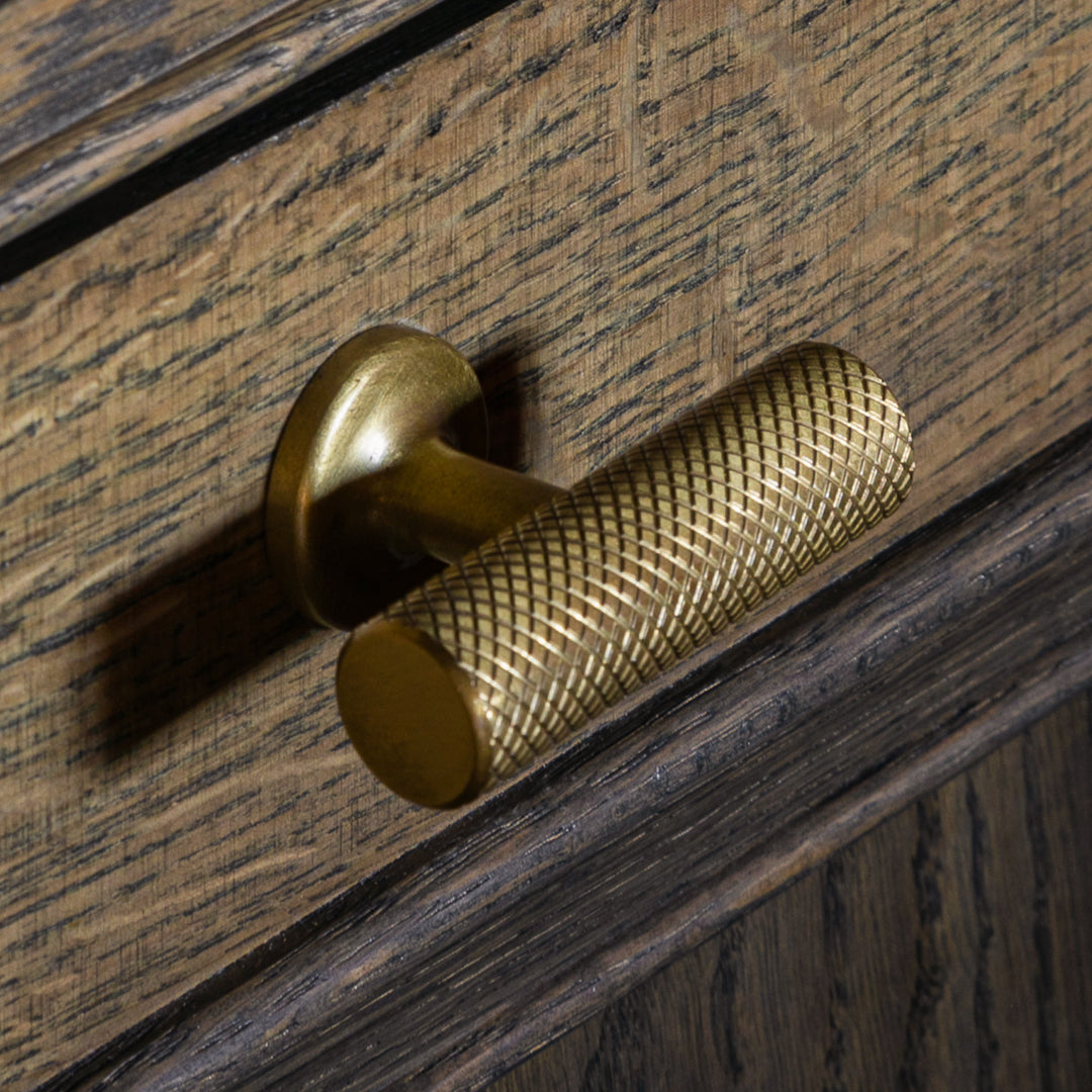 Project by St Giles Furniture | Sparkbrook T-bar Handle shown in our satin brass unlacquered (SBUL) finish.