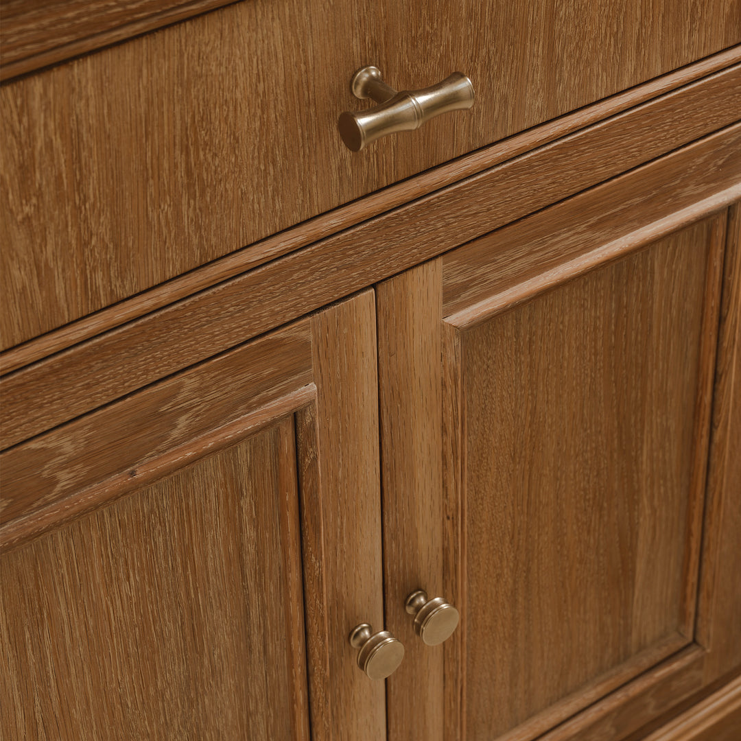 Photography by Joey Kendal Brown | Grove Bamboo T-bar Handle and Grove Bamboo Cabinet Knobs shown in our aged nickel (NBP) finish.
