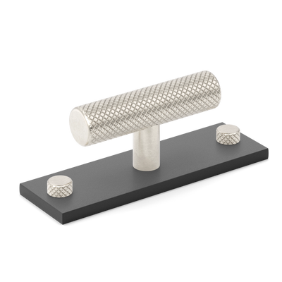MIX Diamond Knurled T-bar Handle & Backplate - Mixed Finish