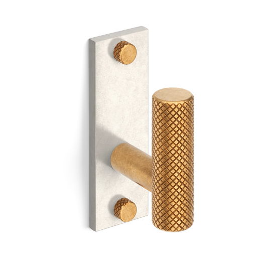 MIX Diamond Knurled Vertical Large Hook - Mixed Finish