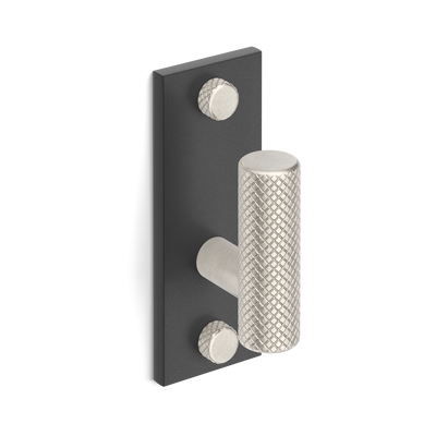 MIX Diamond Knurled Single Vertical Wall Hook - Mixed Finish