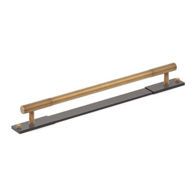 MIX Straight Knurled Appliance Pull Handle & Backplate - Mixed Finish
