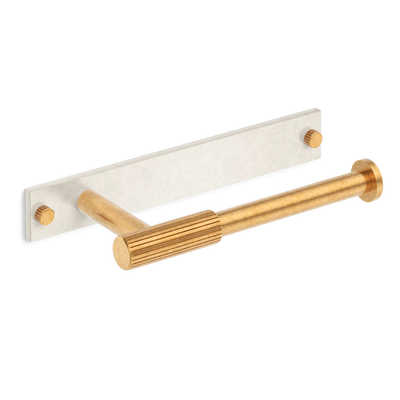 MIX Straight Knurled Toilet Roll Holder & Backplate - Mixed Finish