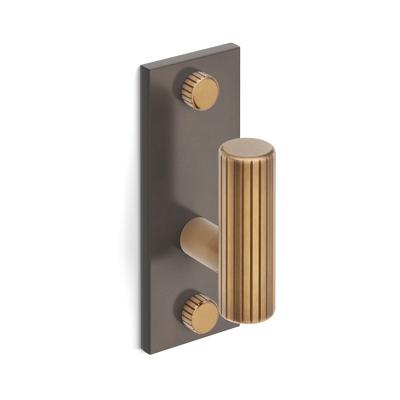 MIX Straight Knurled Single Vertical Wall Hook - Mixed Finish