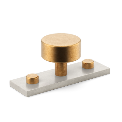 MIX Plain Cabinet Knob & Backplate - Mixed Finish