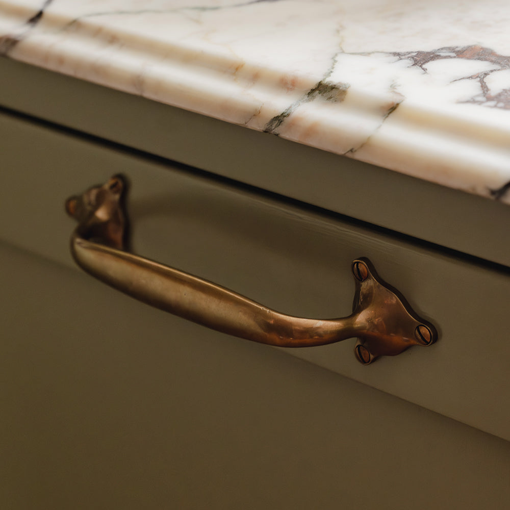 Design by Triptych Furniture | Photography by Joey Kendal Brown | Oldbury Plain Cabinet Handle shown in our silicon bronze.