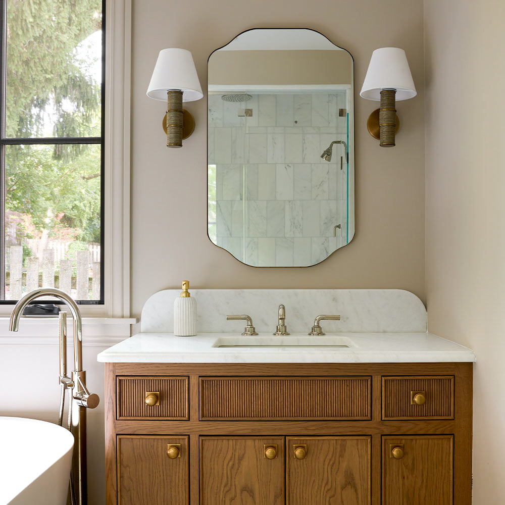 Queslett Solid Cabinet Brass Knob & Square Backplate | Armac Martin