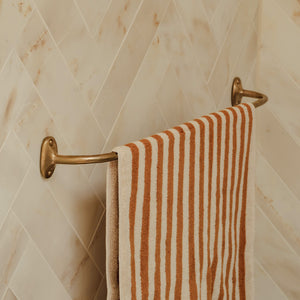 Photography by Joey Kendal Brown | Sketch Bath Towel Rail shown in burnished bronze. 