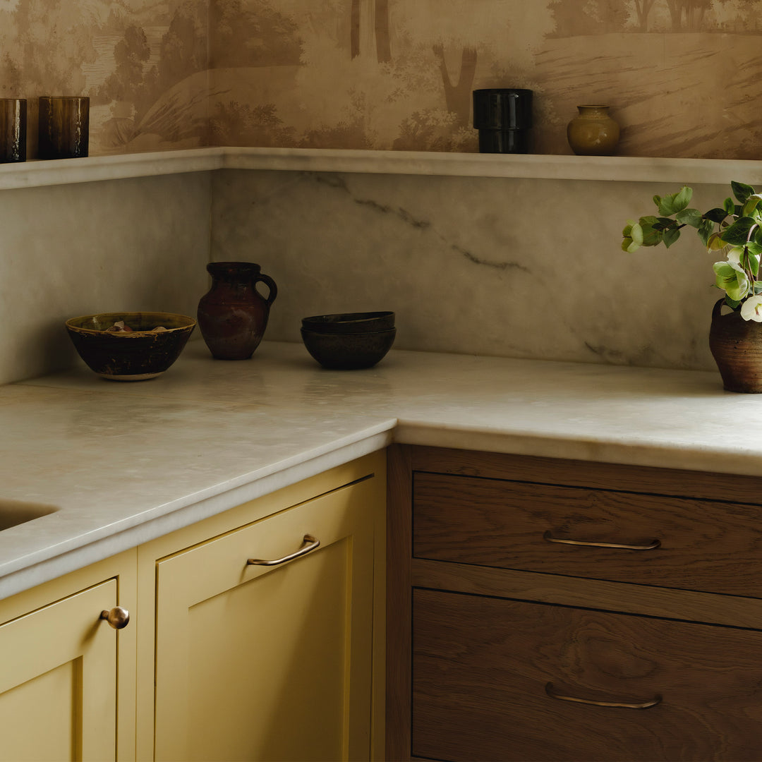 Project by Jake Solomon | Photography by Joey Kendal Brown | Sketch Cabinet Handle and Cabinet Knob shown in our silicon bronze.