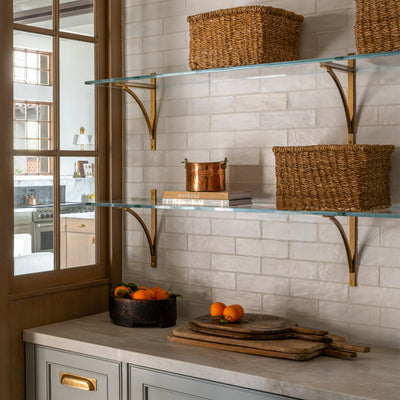 Design by Lively Haus | Photography by Taylor Hall O’Brien | Stirchley Shelf Brackets shown in our aged brass (BEL) finish.