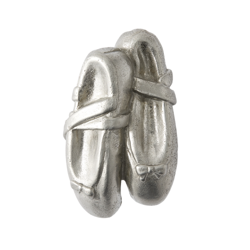 Whimsical Ballet Shoes White Bronze Cabinet Knob