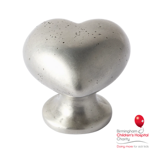 Whimsical Heart White Bronze Cabinet Knob