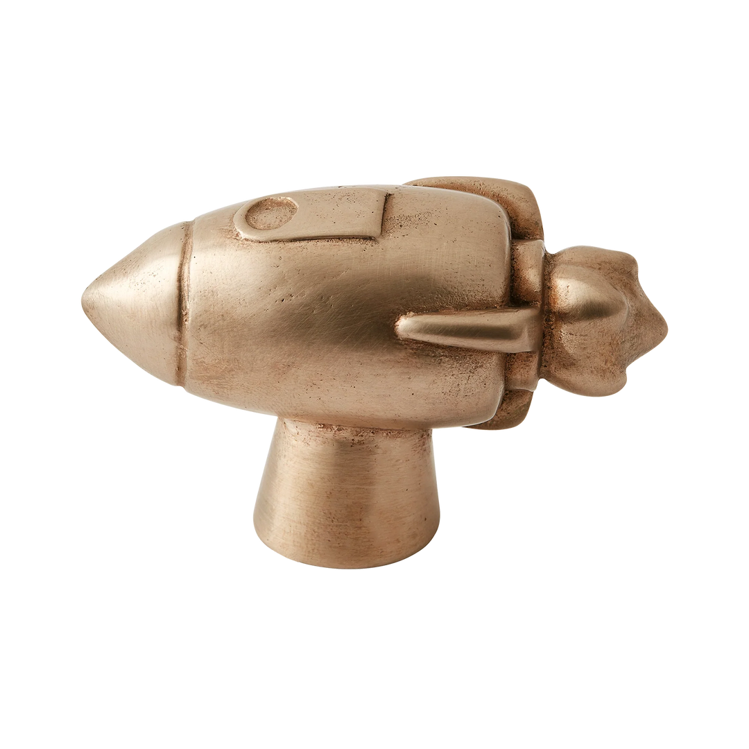 Whimsical Rocket Silicon Bronze Cabinet Knob