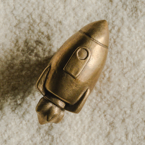 Whimsical Rocket Silicon Bronze Cabinet Knob